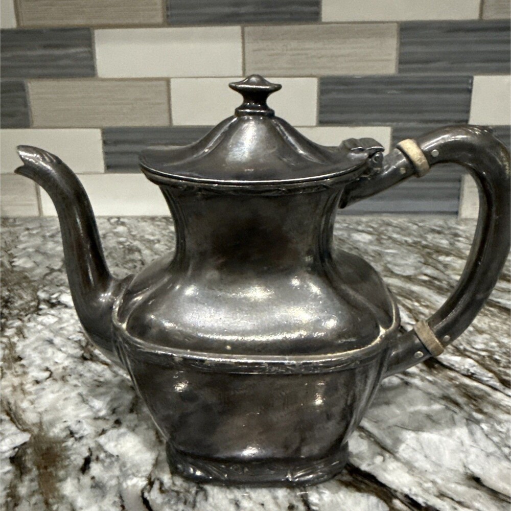 VTG Rare Silver Soldered Reed & Barton Tea Pot “Hotel Mann (Manx) S.F.”~Plz Read